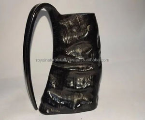 Authentic Handcrafted Eco-Friendly Buffalo Horn 5-Piece Viking Horn Mug Leak Smell Proof <b>Beer</b> Tankard Modern Parties New Year - Product Image 2