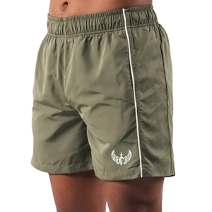 Shorts de bain pour hommes, bleu clair uni, à séchage rapide, écologiques, avec cordon de serrage, pour le surf, la natation, la plage, les sports nautiques - Product Image 3