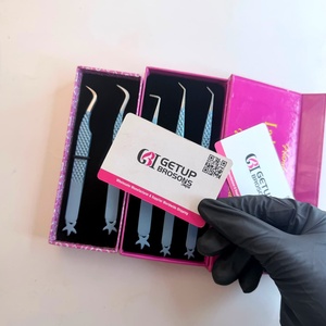 แหนบต่อขนตา 90 องศา/โค้งใหม่/45 องศา  สแตนเลสสตีล เรียบเนียน แม่นยำ  เคลือบสีน้ำเงิน  ลายดาวสีเงิน - Product Image 5