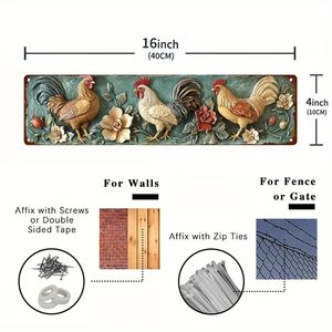 CIFbuy Scultura da Parete in Metallo a Forma di Gallo Vintage 4x16 Pollici, Perfetta per Arredamento Casa, Bar, Caffè, Regalo di Halloween e Natale, Nuovo (Servizio di Selezione) - Product Image 3