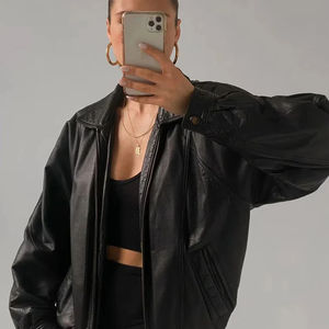 Chaqueta de cuero de invierno para mujer, talla grande, personalizada, al por mayor, ropa exterior transpirable para damas, chaqueta de cuero de talla grande. - Product Image 5