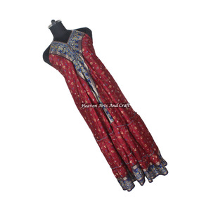Vestido de Seda Sari Vintage de Diseño Bohemio para Mujer, Vestido de Noche Elegante sin Mangas para Mujer - Product Image 3