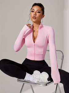 <b>Women</b> Fitness Yoga <b>Jacket</b> Outdoor <b>Running</b> Sports <b>Jacket</b> Wind Resistant Lightweight Activewear OEM ODM Wholesale - Product Image 2