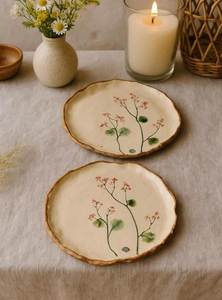 Service de vaisselle moderne en porcelaine, assiettes carrées vertes à motif bambou, finition brillante, passe au lave-vaisselle, assiettes de service pour les dîners et les réceptions - Product Image 4