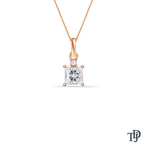 Colgante de oro de 14 quilates con diamante solitario de corte princesa cultivado en laboratorio, con un elegante diseño de gota, perfecto para uso nupcial, OEM. - Product Image 2