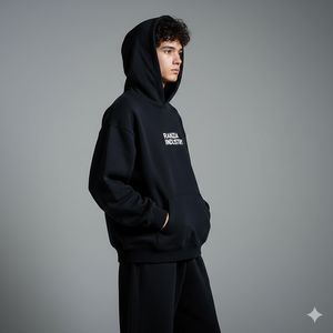 Sudadera con capucha y pantalones deportivos de talla grande con pedrería y cremallera completa Ranzia “Crown Drip” y bordado de pedrería desgastado Ranzia “Iron Bloom” - Product Image 3