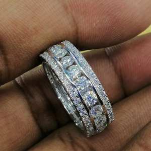 แหวนเพชรโมอิสซาไนต์ทรงกลมแบบเต็มวงสำหรับผู้หญิง เงินแท้ 925 ของแท้ สำหรับโอกาสครบรอบ ขอแต่งงาน หรือเป็นของขวัญสำหรับเจ้าสาว - Product Image 5