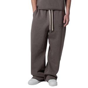 Pantalon de survêtement en coton délavé à l'acide pour hommes, poids lourd, coupe ajustée, hiver décontracté Jogging évasé respirant Panneau latéral imperméable - Product Image 5