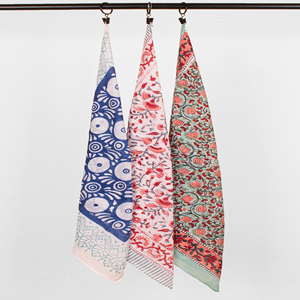 Unique Handmade Fashion Cotton <b>Square</b> <b>Scarf</b> Bandana Hand Block Print Ethnic Pattern Skin Friendly Unisex Accessory for Summer - Product Image 3