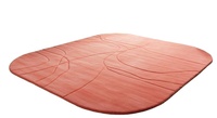 Tapis d'intérieur moderne en laine tuftée fait main, motif abstrait corail pêche |   Tapis antidérapant haute qualité, à poils ras, adapté aux animaux domestiques, 1 pièce pour salon