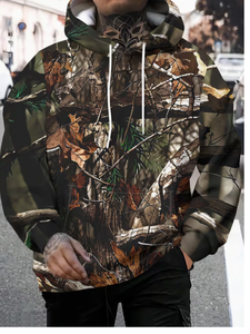 Sweat à capuche Performance pour homme, style sport et décontracté, camouflage, coupe droite, tricoté - Product Image 3