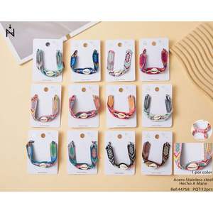 Pulseras de hilo a la moda trenzadas con cuentas de concha, accesorio de joyería unisex - Product Image 3