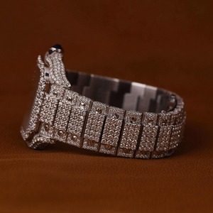 Reloj de Moissanita con Corte Brillante VVS, Cuadrado, Estilo Antiguo, Hip Hop, Lujo, Cuarzo, Moda, Negocios, Esfera de Cristal, Colección - Product Image 6