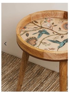 Ensemble de 3 tables basses gigognes en bois de manguier style Metropolis, mobilier de salon industriel moderne en fer noir pour la maison - Product Image 5