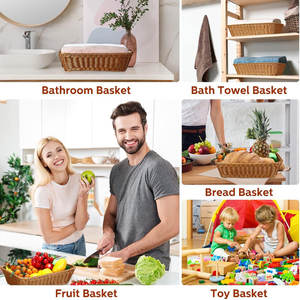 Conception élégante tissée décorative de panier de stockage de polypropylène pour l'organisation à la maison - Product Image 3