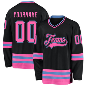 Maillot de hockey sur glace personnalisé de haute qualité, vente en gros, unisexe, impression par transfert thermique, respirant, séchage rapide, antibactérien - Product Image 1