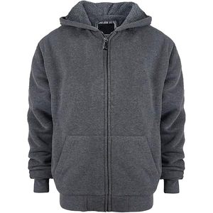 Sweat à capuche en laine pour homme, coupe ajustée, épais et chaud, avec fermeture éclair, en coton, style couverture oversize - Product Image 1
