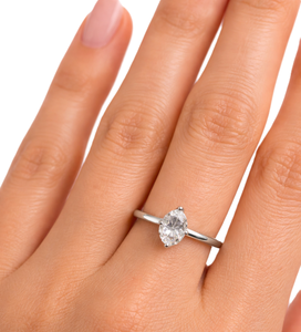 Bague de fiançailles en diamant de laboratoire taille poire de qualité supérieure, certifiée IGI, en or blanc massif 14 carats, solitaire de forme poire, bague de mode en gros - Product Image 6