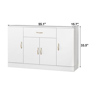 Mobile Buffet Moderno per Cucina e Bar con 1 Cassetto e 4 Ante, Grande Armadio di Stoccaggio per Cucina e Bar - Product Image 4