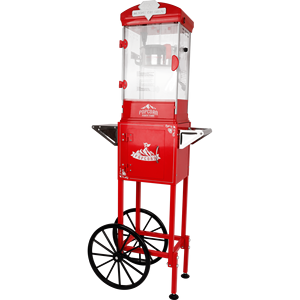 Chariot à popcorn avec roues, machine à popcorn de 10 oz, rouge, comprend 3 cuillères en plastique pour le home cinéma - Product Image 3