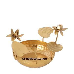 Décoration intérieure moderne Fond métallique Snack Dessert et fruits Noix Urli Fleur Bol pour le salon Décoration intérieure - Product Image 1