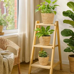 Cesta de mimbre tejida a mano al por mayor con asa y forro, maceta de almacenamiento natural, decoración rústica para interiores y exteriores para el hogar y la oficina - Product Image 2