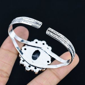 Natural White bufflo Gemstone 925 Sterling <b>Silver</b> Bangle Trending Designer <b>Bracelet</b> Jewelry <b>Cuff</b> Women Bangle - Product Image 3
