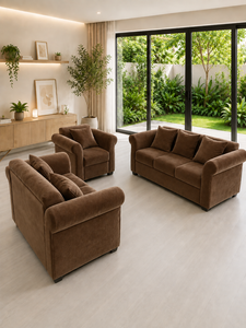 Canapé contemporain 321 places en tissu Marron Orchidée pour salon, hôtel, appartement, villa – Tissu personnalisé, écologique, de qualité supérieure – Fabricant de tissus - Product Image 5
