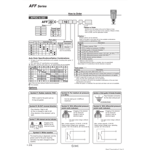 รุ่นตัวกรองลม AFF2C-N02BC-S ผลิตภัณฑ์ตัวกรองอากาศ SMC pneumatics - Product Image 2