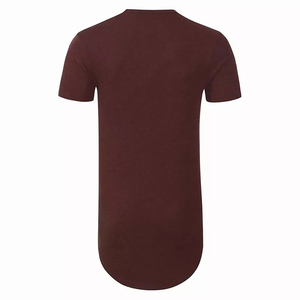 Camiseta larga para hombre, camiseta básica con cuello redondo, camiseta de corte largo con dobladillo curvo, camiseta de cola larga con parte inferior redonda para hombre - Product Image 3