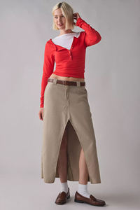 Camisa Henley de Manga Larga para Mujer, 100% Algodón, Ajustada, con Botones al Frente, Top de Moda Boutique, Ropa de Calle Personalizada al por Mayor - Product Image 4