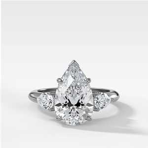 Bague de fiançailles en or massif 10K 14K 18K avec diamant taille poire F VS créé en laboratoire, alliance de mariage à 3 diamants, bagues de joaillerie fine personnalisées, fournisseur en gros - Product Image 3