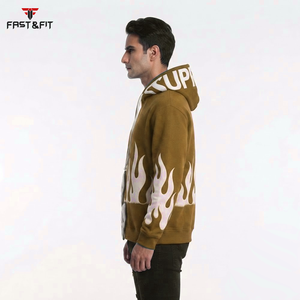 เสื้อฮู้ดสำหรับผู้ชายสีพื้นผ้าปะมีฮู้ดพิมพ์ลายปะทำจากยาง - Product Image 3