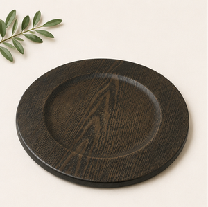Assiettes de présentation en bois grainé brun foncé, style ferme antique, pour la décoration de table, idéales pour les mariages et événements gastronomiques - Product Image 6