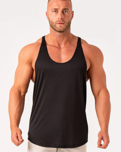 High Quality Men's Gym Wear Workout Tank Tops 100% Polyester Quick Dry Breathable Solid Pattern High Street Style Front Nonwoven - Product Image 1