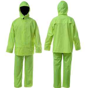 Traje Impermeable Verde Universal con Capucha y Pantalones para Senderismo, Camping y Uso Casual al Aire Libre, Talla Adulto - Product Image 5