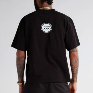 Camiseta de Algodón Peinado Anillado de Primera Calidad con Logotipo Personalizado, 32 Hilos, Etiqueta Desprendible, Ajuste Estándar, Impresión por Descarga para Hombre - Product Image 1