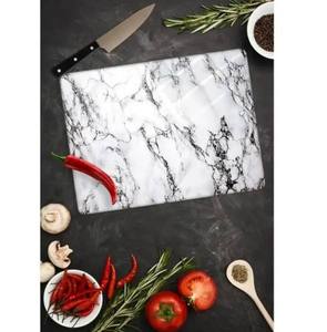 Tabla de Cortar Rectangular Sostenible, Apta para Lavavajillas, con Asa, de Mármol Blanco y Verde, para Queso y Verduras - Product Image 6