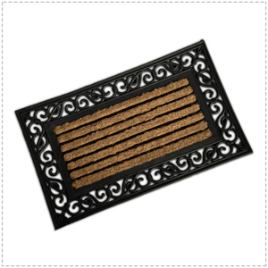 Paillasson de bureau classique en caoutchouc antidérapant demi-cercle, épaisseur moyenne, motif de bienvenue par sublimation - Product Image 3