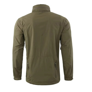 Veste légère multi-poches pour homme, séchage rapide, résistante à l'eau, respirante, softshell, pour la randonnée en plein air, vert olive, kaki, OEM - Product Image 5