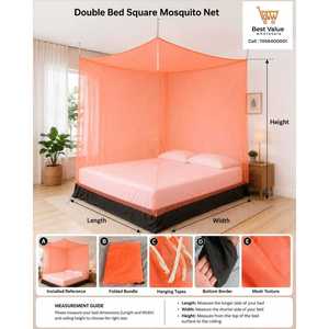 Portable 6x6x4 FT <b>Double</b> <b>Folding</b> Mosquito Net Modern Design Polyester <b>Bed</b> Net for Outdoor Home Hotel Travel King Size - Product Image 3