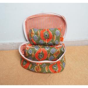 Sac à fermeture éclair en coton pur 100% fait main, rayé, écologique, durable, tendance, pour cosmétiques et voyages, provenant du Rajasthan - Product Image 4