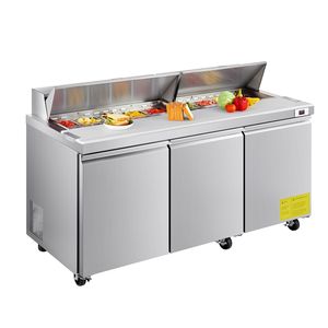 Frigorifero Commerciale da Cucina 72 Pollici 18,7 Cu. Ft. Tavolo Refrigerato per Preparazione Sandwich Mega Top per 18 Teglie, Capacità 18,7 Piedi Cubi - Product Image 1