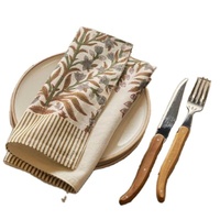 Serviettes de cuisine imprimées 100% coton tissu doux réutilisable Table à manger coton léger tissu