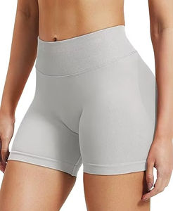 Shorts de cyclisme sans couture taille haute pour femme, motif uni, leggings de fitness et de yoga, extensibles dans quatre directions, séchage rapide pour adultes - Product Image 2