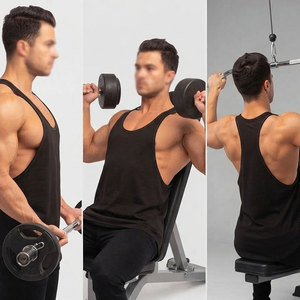 Débardeur de sport pour homme à manches tombantes, respirant, léger, pour l'entraînement, avec logo personnalisé - Product Image 6