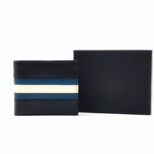 Premium Dark Navy Blue Leather Bifold Wallets for Men with <b>ID</b> Window Card Slots Slim Minimalist Design Durable Stitching Pockets - Product Image 5