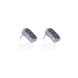 1.82 Cttw Round Cut White & Multi Color Natural Diamond Stud <b>Earrings</b> for Women in 925 Sterling <b>Silver</b>, Push <b>Back</b>, Prong Setting - Product Image 3