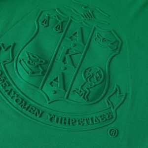 Chemise gaufrée AKA Green Premium pour femme, motif lettres grecques, tissu de haute qualité, coupe confortable, haut décontracté à col rond - Product Image 3