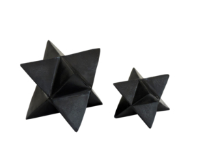 Artesign FT1145 Juego de 2 Esculturas de Estrella de Aluminio Negro, Decoración Geométrica Contemporánea con Forma de Esfera Puntiaguda para el Hogar/Oficina, Adornos Navideños - Product Image 2